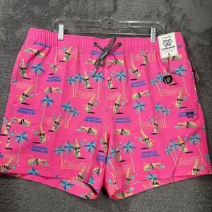 Party Pants Swim Trunks Mens XL Pink Dinking Problems Pickleball Novelty Shorts